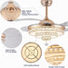 36 in. Dimmable Ceiling Fan with Lights Remote, Crystal Chandelier Ceiling Fan, Dimmable Fandelier Ceiling Fan for Living Room Bedroom-15-ErisView