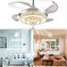 36 in. Dimmable Ceiling Fan with Lights Remote, Crystal Chandelier Ceiling Fan, Dimmable Fandelier Ceiling Fan for Living Room Bedroom-4-ErisView