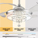 36 in. Dimmable Ceiling Fan with Lights Remote, Crystal Chandelier Ceiling Fan, Dimmable Fandelier Ceiling Fan for Living Room Bedroom-6-ErisView
