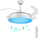 36 in. Dimmable Chandelier Ceiling Fan for Kids Room Bedroom, Retractable Blade Ceiling Fan with Light Remote, Invisible Ceiling Fan with Bluetooth Speaker-1-ErisView