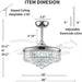 36 in. Fandelier Ceiling Fan with Light, Dimmable Chandelier Ceiling Fan, Retractable Crystal Ceiling Fan for Dining Room Living Room-2-ErisView