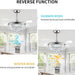 36 in. Fandelier Ceiling Fan with Light, Dimmable Chandelier Ceiling Fan, Retractable Crystal Ceiling Fan for Dining Room Living Room-3-ErisView