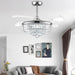 36 in. Fandelier Ceiling Fan with Light, Dimmable Chandelier Ceiling Fan, Retractable Crystal Ceiling Fan for Dining Room Living Room-4-ErisView