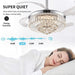 36 in. Fandelier Ceiling Fan with Light, Dimmable Chandelier Ceiling Fan, Retractable Crystal Ceiling Fan for Dining Room Living Room-5-ErisView