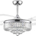 36 in. Fandelier Ceiling Fan with Light, Dimmable Chandelier Ceiling Fan, Retractable Crystal Ceiling Fan for Dining Room Living Room-9-ErisView