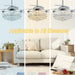 36 in. Fandelier Chandelier Ceiling Fan with Remote, Modern Silver Crystal Ceiling Fan, Retractable Invisible Ceiling Fan for Dining Room Living Room-6-ErisView