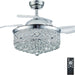 36 in. Fandelier Chandelier Ceiling Fan with Remote, Modern Silver Crystal Ceiling Fan, Retractable Invisible Ceiling Fan for Dining Room Living Room-1-ErisView