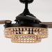 36 in. Farmhouse Flush Mount Ceiling Fan with Light Remote Control, 3-Blade Ceiling fan with Wooden Beaded Cage-ErisView