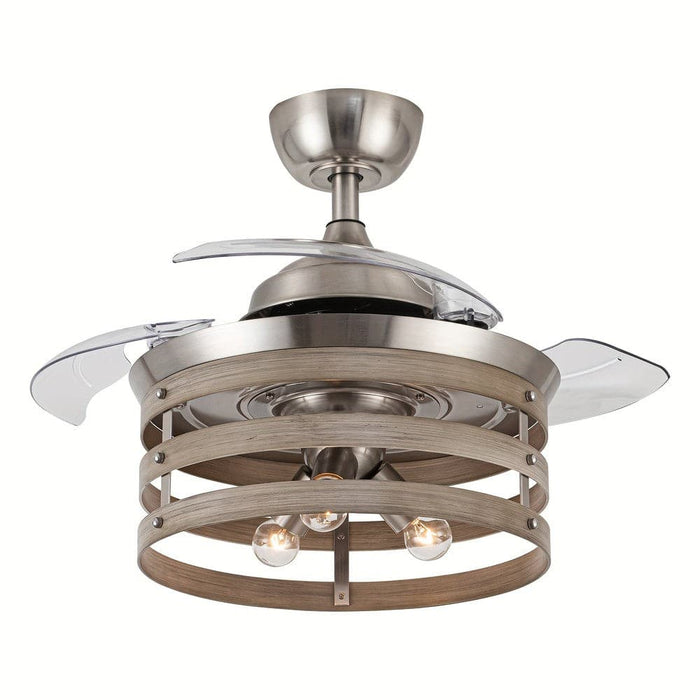36 in. Farmhouse Low Profile Downrod Mount Ceiling Fan with Light and Remote Control for Living Room-ErisView