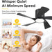 36 in. Flush Mount Low Profile Ceiling Fan with Remote APP Control, Black Ceiling Fan with Light, Dimmable Modern Ceiling Fan for Bedroom Kids Room-3-ErisView