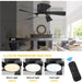 36 in. Flush Mount Low Profile Ceiling Fan with Remote APP Control, Black Ceiling Fan with Light, Dimmable Modern Ceiling Fan for Bedroom Kids Room-4-ErisView