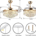 36 in. Gold Invisible Ceiling Fan Chandelier Light, Modern Crystal Ceiling Fan with Remote, Decorative Ceiling Fan for Bedroom Living Room Dining Room-2-ErisView