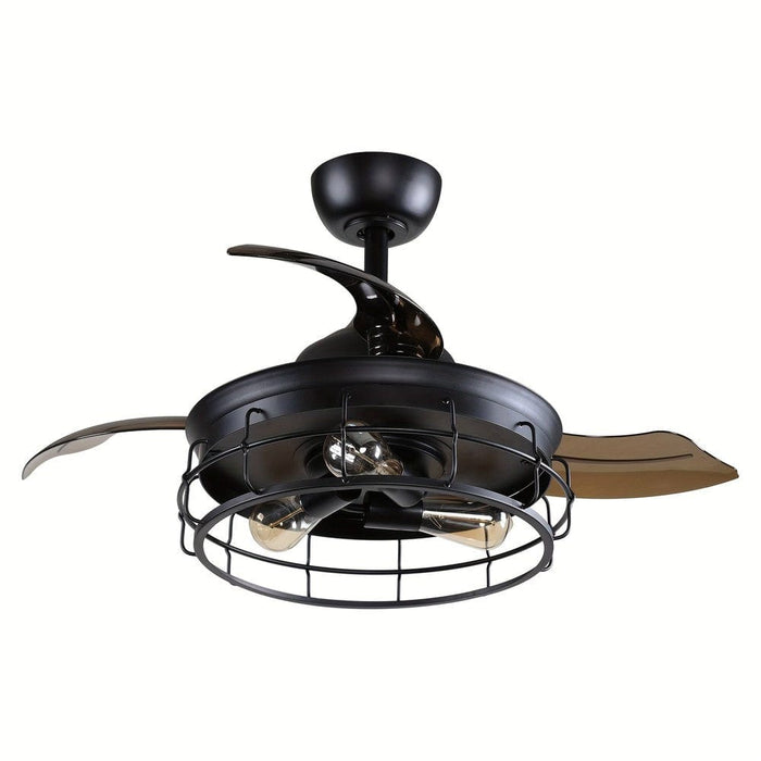 36 in. Industrial Ceiling Fan, Downrod Mount Ceiling Fan with Light Remote Control-ErisView