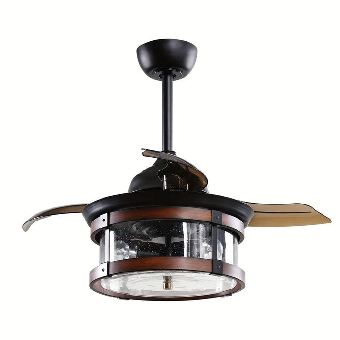 36 in. Industrial Downrod Mount Ceiling Fan with Light Kit and Remote Control for Living Room Bedroom-ErisView