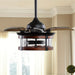 36 in. Industrial Downrod Mount Ceiling Fan with Light Kit and Remote Control for Living Room Bedroom-ErisView