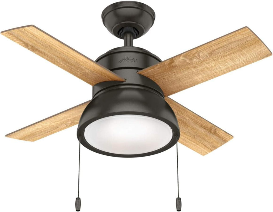 36 in. LED Ceiling Fan and Light, Noble Bronze Ceiling Fan, Ceiling Hugger Ceiling Fans-8-ErisView