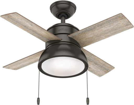 36 in. LED Ceiling Fan and Light, Noble Bronze Ceiling Fan, Ceiling Hugger Ceiling Fans-1-ErisView