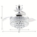 36 in. Modern Chrome Downrod Mount Crystal Ceiling Fan with Light and Remote Control for Living Room-ErisView