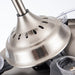 36 in. Modern Chrome Flush Mount Ceiling Fan with Light and Remote, Flush Mount Ceiling Fan with Crystal Shade-ErisView