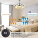 36 in. Modern Fan with Light, Crystal Ceiling Fan with Remote, LED Dimmable Gold Retractable Fan Chandelier, Reversible Fandelier for Bedroom Living Room-11-ErisView