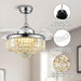 36 in. Modern Fan with Light, Crystal Ceiling Fan with Remote, LED Dimmable Gold Retractable Fan Chandelier, Reversible Fandelier for Bedroom Living Room-13-ErisView