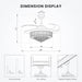 36 in. Modern Fan with Light, Crystal Ceiling Fan with Remote, LED Dimmable Gold Retractable Fan Chandelier, Reversible Fandelier for Bedroom Living Room-14-ErisView
