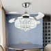 36 in. Modern Fan with Light, Crystal Ceiling Fan with Remote, LED Dimmable Gold Retractable Fan Chandelier, Reversible Fandelier for Bedroom Living Room-9-ErisView