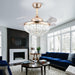 36 in. Modern Fandelier Ceiling Fan with Light, Gold Dimmable Chandelier Crystal Ceiling Fan for Dining Room Living Room-2-ErisView