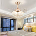 36 in. Modern Fandelier Ceiling Fan with Light, Gold Dimmable Chandelier Crystal Ceiling Fan for Dining Room Living Room-3-ErisView