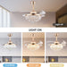 36 in. Modern Fandelier Ceiling Fan with Light, Gold Dimmable Chandelier Crystal Ceiling Fan for Dining Room Living Room-7-ErisView