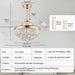 36 in. Modern Fandelier Ceiling Fan with Light, Gold Dimmable Chandelier Crystal Ceiling Fan for Dining Room Living Room-9-ErisView