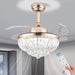36 in. Modern Fandelier Ceiling Fan with Light, Gold Dimmable Chandelier Crystal Ceiling Fan for Dining Room Living Room-1-ErisView