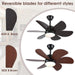 36 in. Modern Remote Control Ceiling Fan and Light, Small Black Outdoor Ceiling Fans for Patio, Reversible Wood Ceiling Fan for Bedroom Living Room Kitchen-2-ErisView