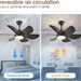 36 in. Modern Remote Control Ceiling Fan and Light, Small Black Outdoor Ceiling Fans for Patio, Reversible Wood Ceiling Fan for Bedroom Living Room Kitchen-4-ErisView