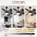 36 in. Modern Remote Control Ceiling Fan and Light, Small Black Outdoor Ceiling Fans for Patio, Reversible Wood Ceiling Fan for Bedroom Living Room Kitchen-5-ErisView