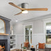 36 in. Quiet Wood Ceiling Fan, Black LED Ceiling Fan with Light for Bedroom Dining Room, Nordic Ceiling Fan Light-10-ErisView