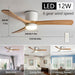 36 in. Quiet Wood Ceiling Fan, Black LED Ceiling Fan with Light for Bedroom Dining Room, Nordic Ceiling Fan Light-18-ErisView