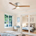 36 in. Quiet Wood Ceiling Fan, Black LED Ceiling Fan with Light for Bedroom Dining Room, Nordic Ceiling Fan Light-22-ErisView