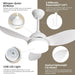 36 in. Small Ceiling Fan with Light for Kitchen Bedroom, White Reversible Low Noise Ceiling Fan-2-ErisView