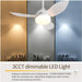 36 in. Small Ceiling Fan with Light for Kitchen Bedroom, White Reversible Low Noise Ceiling Fan-3-ErisView