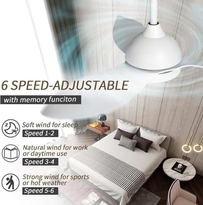 36 in. Small Ceiling Fan with Light for Kitchen Bedroom, White Reversible Low Noise Ceiling Fan-4-ErisView