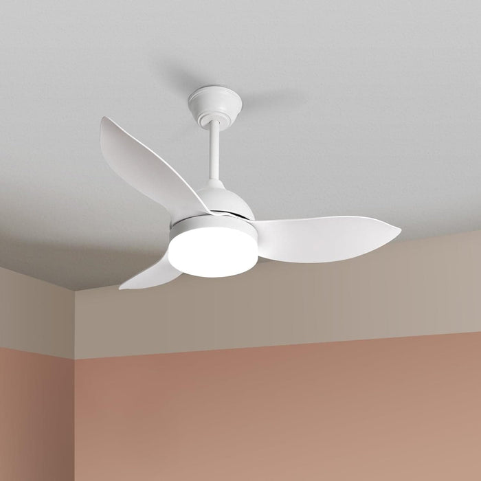 36 in. Small Ceiling Fan with Light for Kitchen Bedroom, White Reversible Low Noise Ceiling Fan-1-ErisView
