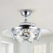 36 in. Small Modern Chrome Downrod Mount Crystal Ceiling Fan with Light and Remote Control-ErisView