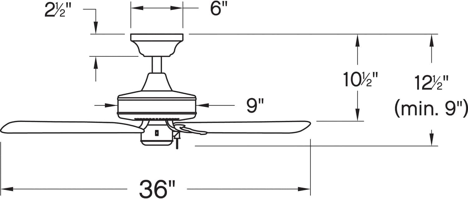 36 in. Small Outdoor Ceiling Fan NO Light, Wet Rated Outdoor Ceiling Fans for Patios, Low Profile Ceiling Fans without Lights, Metal Blade Fan-3-ErisView
