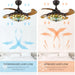 36 in. Vintage Ceiling Fans, Dimmable Retractable Chandelier Fan with Remote and APP Control for Living Room Bedroom-5-ErisView