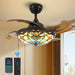 36 in. Vintage Ceiling Fans, Dimmable Retractable Chandelier Fan with Remote and APP Control for Living Room Bedroom-1-ErisView