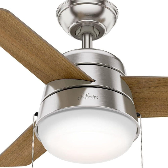 36 in. White Indoor Ceiling Fan with LED Light Pull Chain Control, Hugger Ceiling Fan with Light-6-ErisView