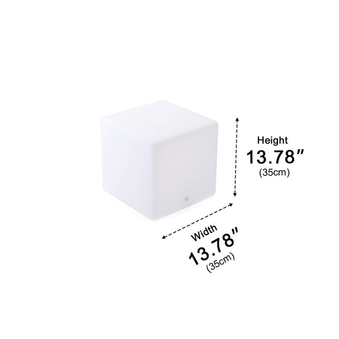 Solar RGB Outdoor Cube Floor Lamp, 16 Color IP65 Weatherproof, Remote Control for Patio/Garden/Yard