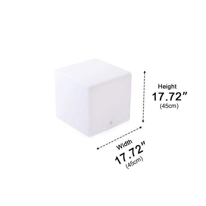 Solar RGB Outdoor Cube Floor Lamp, 16 Color IP65 Weatherproof, Remote Control for Patio/Garden/Yard