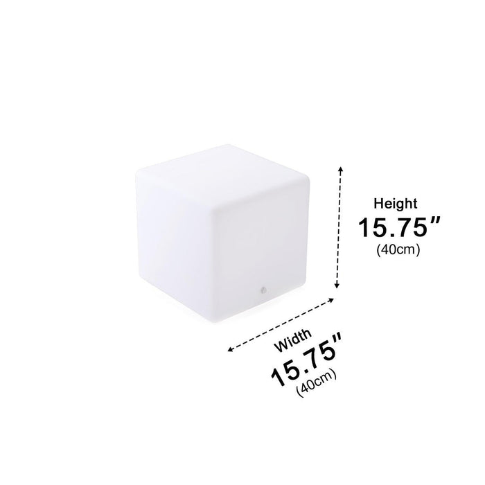Solar RGB Outdoor Cube Floor Lamp, 16 Color IP65 Weatherproof, Remote Control for Patio/Garden/Yard